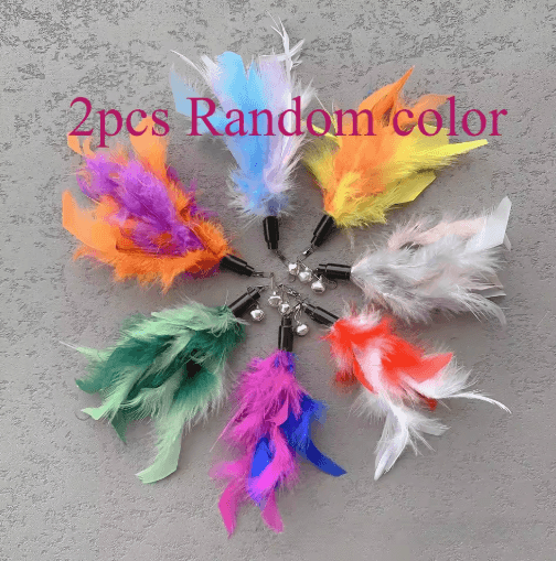 Feather Cat Teaser Replacement Refills for Interactive Wand Toys 3PCS/5PCS