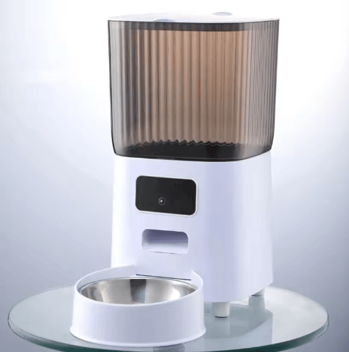 Smart Automatic Pet Feeder with Camera and Voice Recorder – 5L Dual Bowl Food Dispenser