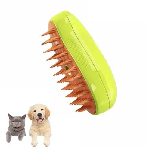 3-in-1 Electric Steam Pet Brush for Grooming Massage & Shedding Control