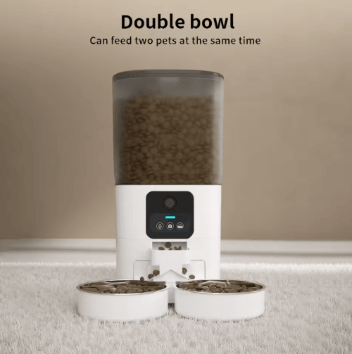 Smart 7L WiFi Automatic Pet Feeder with Camera & Dual Stainless Steel Bowls