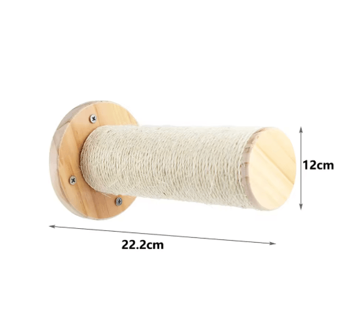 Wall-Mounted Wooden Cat Climbing Shelves & Sisal Scratching Playground