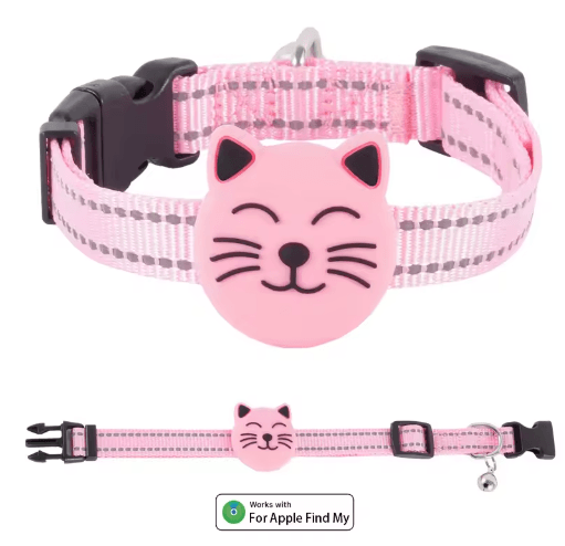 AirTag Cat Collar with GPS Tracking Personalized Anti-Lost Pet Collar Compatible with Apple Find My