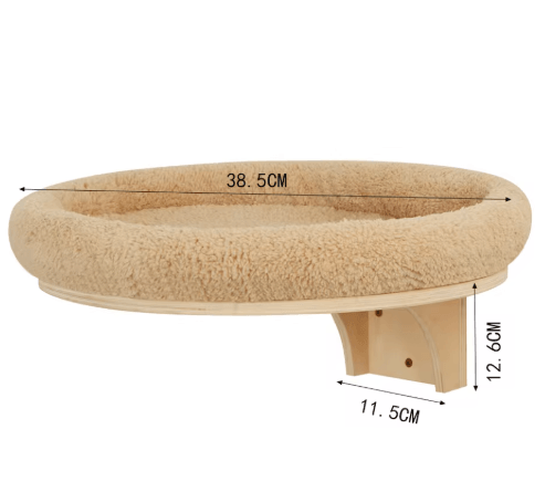 Wall-Mounted Wooden Cat Perch Bed โ Cozy Elevated Cat Shelf for Winter Comfort