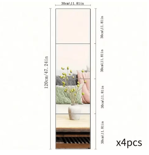 6pcs/10pcs Acrylic Mirror Wall Stickers – Self-Adhesive Mirror Wall Decor Flexible Decorative Tiles for Home & Wedding