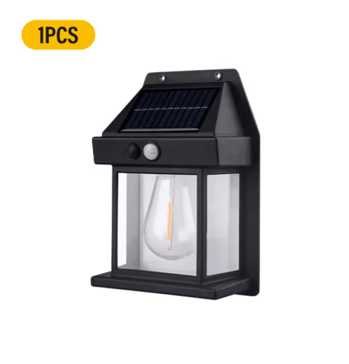 Solar Motion Sensor Wall Light – IP65 Waterproof LED Security Light with Warm Tungsten Glow