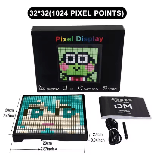 Smart RGB LED Matrix Display with Bluetooth App Control for Pixel Art & Gaming Room Decor