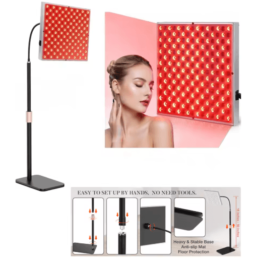 660nm & 850nm Red Light Therapy Lamp – NIR LED Panel with Adjustable Stand