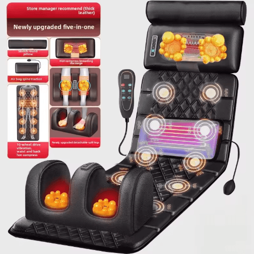 Electric Full Body Massage Mattress with Heat – Airbag, Kneading & Vibration Massage Cushion with Hand Controller