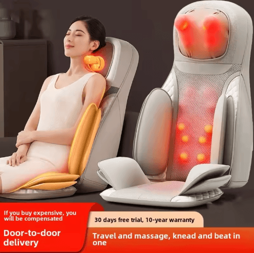 Airbag Shiatsu Massage Chair Pad – Heated Neck, Back & Full Body Seat Massager with 2D/3D Kneading