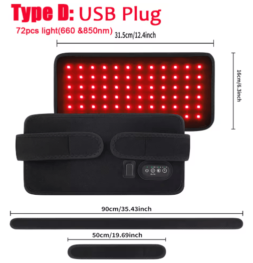 Cordless LED Light Therapy Massage Pad with 660nm & 850nm Red Light for Joint & Muscle Care