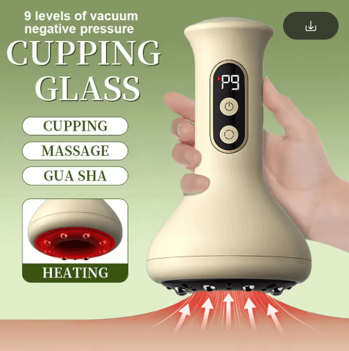 Smart Electric Cupping Massager with Heat, Red Light Therapy & 9-Level Vacuum Suction