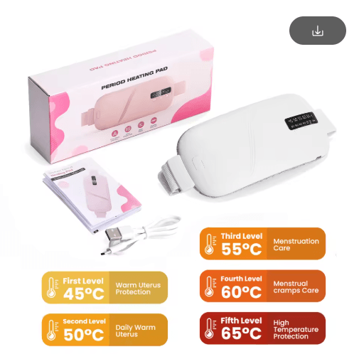 USB Rechargeable Menstrual Heating Pad Belt with Vibration Massage for Abdominal Comfort