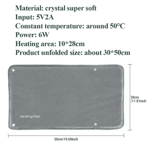 USB Rechargeable Electric Heating Pad for Hands, Abdomen & Feet – Waterproof Warming Mat