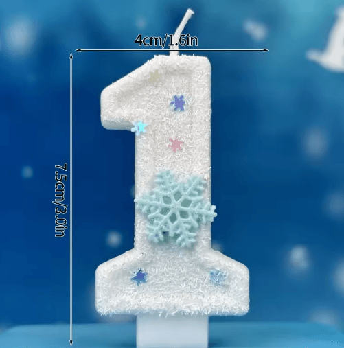 Snowflake Number Birthday Candles (0–9) – Winter-Themed Cake Toppers for Christmas & Birthday Parties