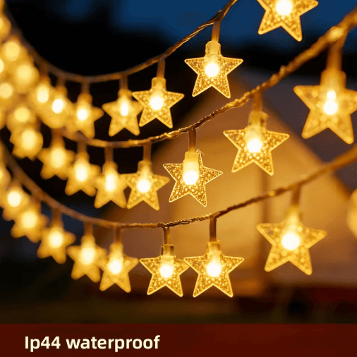 Outdoor LED Star String Lights – Fairy Garland Lights for Garden, Wedding, Party & Christmas Decor