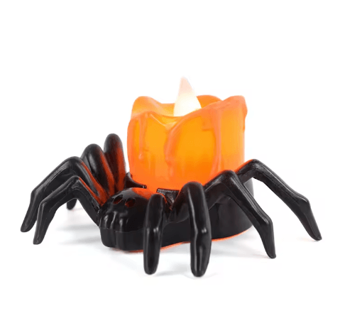 LED Halloween Candle Light – Spider Pumpkin Lamp for Haunted House, Home & Party Decor