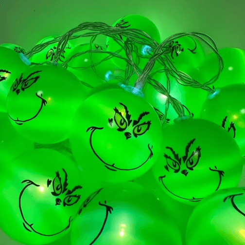 Funny Green Ball Halloween String Lights – LED Party Garland for Christmas Tree & Holiday Decor