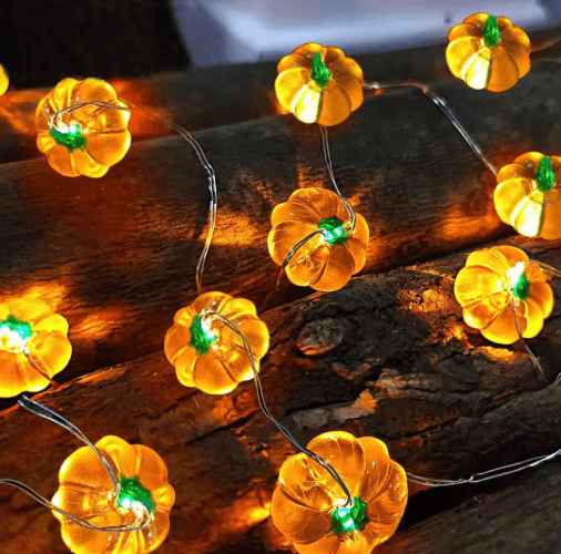 Pumpkin & Horror Eyeball LED String Lights – 20/40 LED USB Halloween Party Garland for Home & Bar Decor