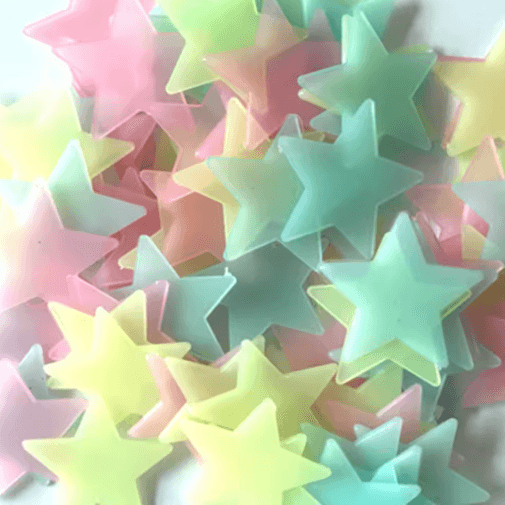 100-Piece Glow-in-the-Dark Star Wall Stickers – Fluorescent Ceiling Decor for Kids Bedrooms & Nurseries