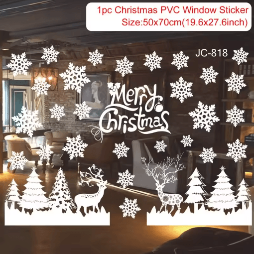 Christmas Window & Wall Stickers – Merry Christmas Holiday Decals for Kids Rooms Home & New Year Decor