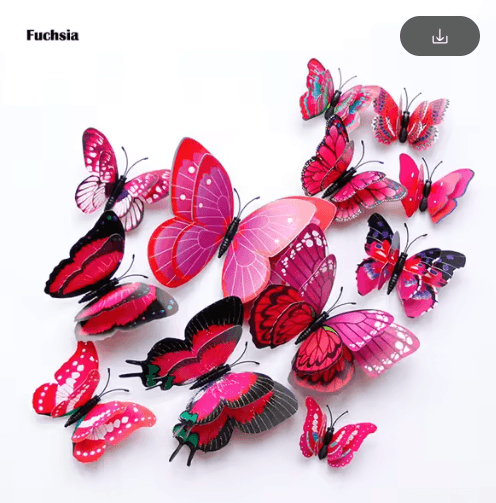 12-Piece 3D Butterfly Wall Stickers – Double-Layer Decorative Butterflies with Magnet for Home & Wedding Decor