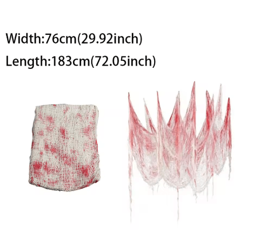 Halloween Bloody Gauze Decoration – Horror Cloth for Haunted House & Doorways