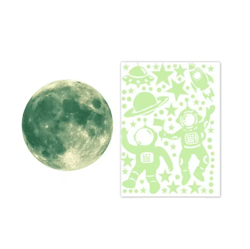 Glow-in-the-Dark Star & Moon Wall Decals – PVC Space Stickers for Kids Rooms