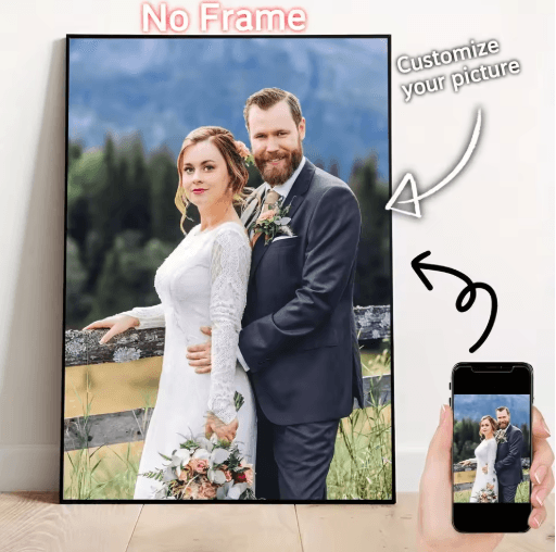 Custom Photo Canvas Print Personalized Family, Pet and Wedding Wall Art