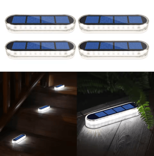 4-Pack Solar Deck Lights for Steps, Stairs and Driveways
