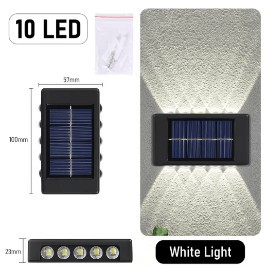 10-LED Solar Up and Down Outdoor Wall Light
