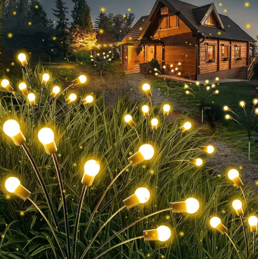 10-LED Solar Firefly Lights Swaying Outdoor Garden Decor
