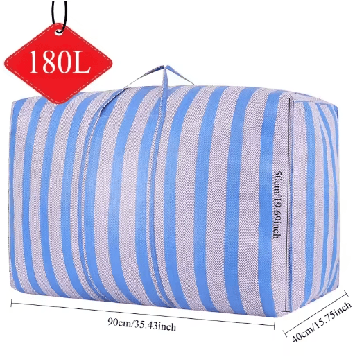 180L Heavy-Duty Storage Bag – Reinforced Portable Organizer for Moving, Travel & Camping