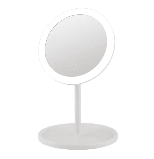Portable LED Makeup Mirror with Tray – Dimmable 3-Color Vanity Desk Mirror