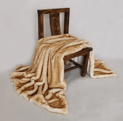 Luxury Faux Fox Fur Blanket – Thick Fluffy Plush Winter Sofa Throw
