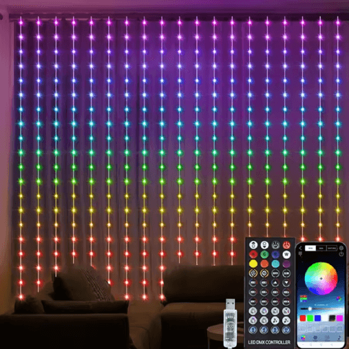 3M RGB Smart LED Curtain Lights – App & Remote USB Fairy Garland