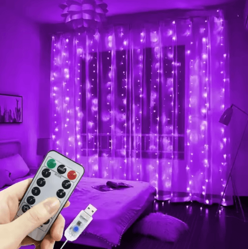 USB LED Curtain Lights – 8-Mode Remote Fairy Garland for Home & Events