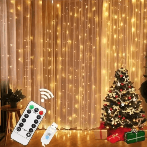 3x3M/6x3M USB LED Curtain Lights – Remote Fairy Garland for Windows