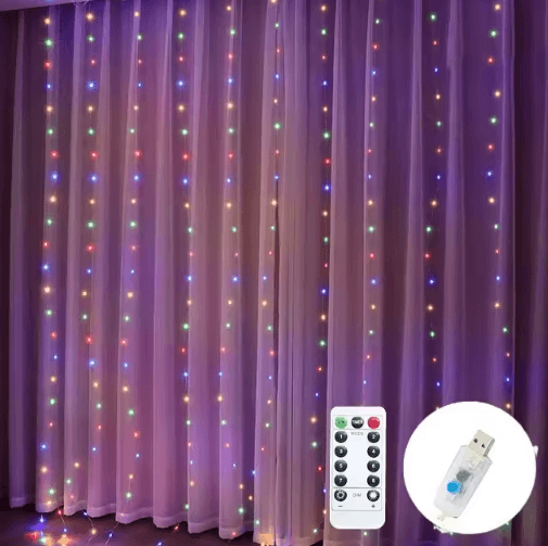 3M/4M/6M USB LED Curtain Lights – Remote Fairy Garland for Holidays