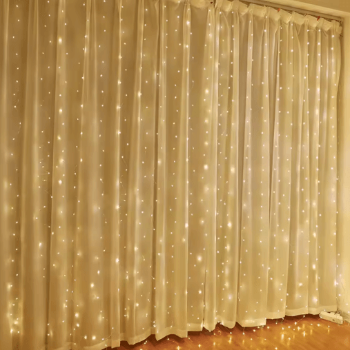 USB LED Window Curtain Lights – 8-Mode Remote Fairy String Lights