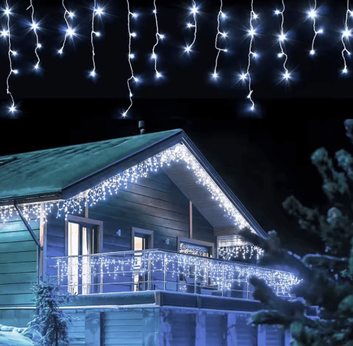 16M LED Icicle Curtain Lights – 8-Mode Christmas Festoon Garland