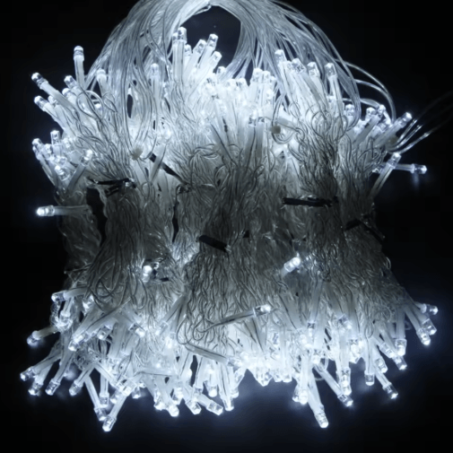 Battery-Powered LED Icicle Curtain Lights – Christmas Fairy Garland