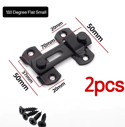Stainless Steel Barn Door Lock – 0°/180° Flip Sliding Latch