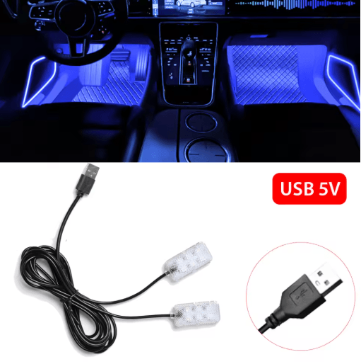 LED Car Interior Ambient Strip Lights with USB and 12V Power