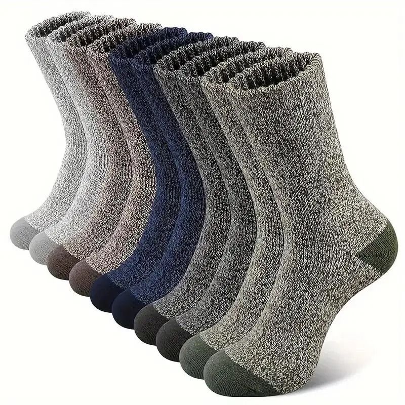 Mens Merino Wool Thermal Hiking Socks 5 Pair Pack