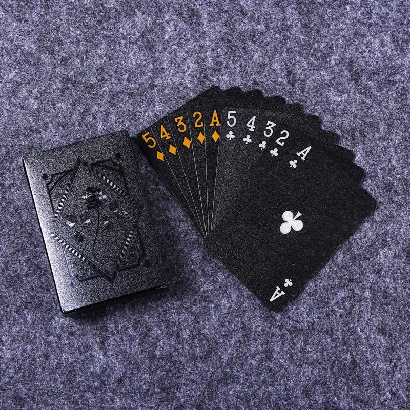 Black Gold Waterproof Playing Cards Luxury Poker Deck Gift Set