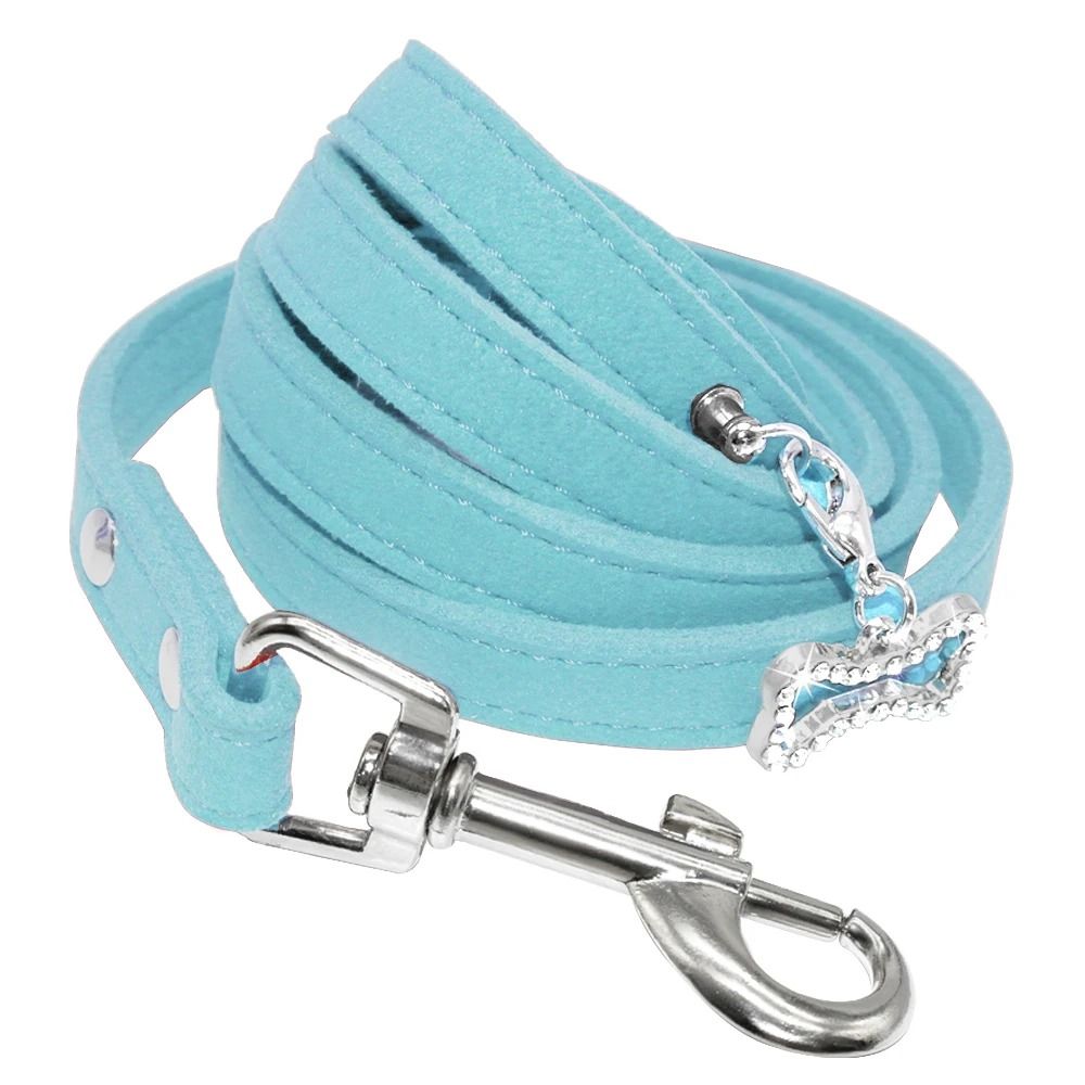 Soft Suede Leather Dog Leash for Small Dogs and Cats