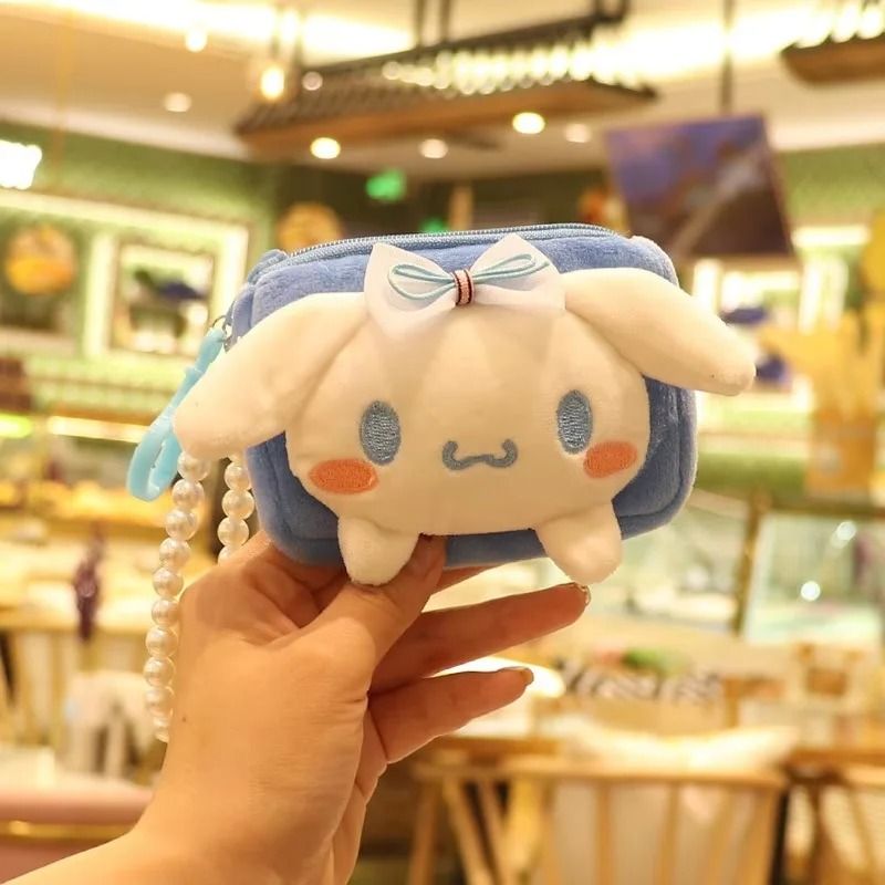 Cute Plush Cartoon Keychain Coin Purse Wallet with Zipper for Girls