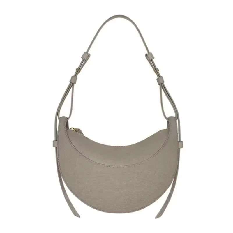 Genuine Leather Crescent Crossbody Shoulder Bag for Women