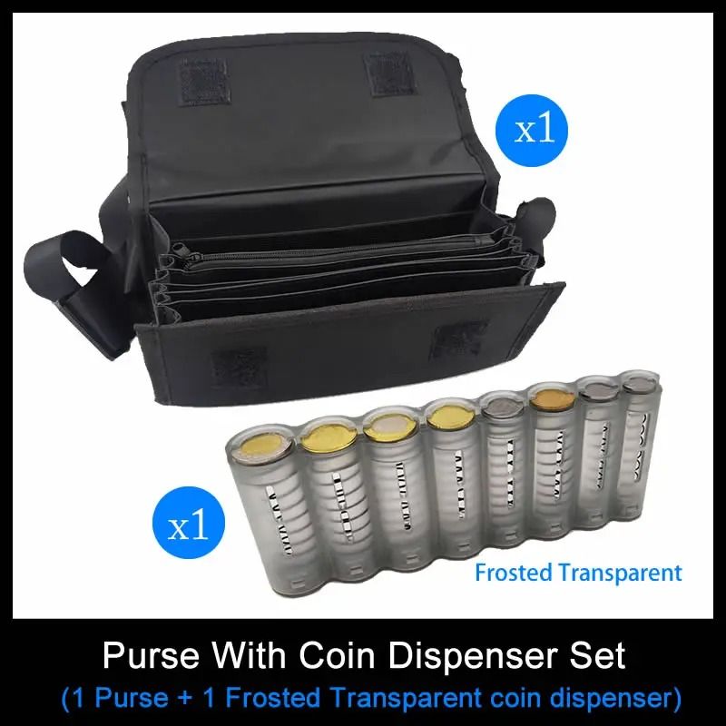 Multi Pocket Coin Fanny Pack with 8 Slot Coin Holder Waist Wallet