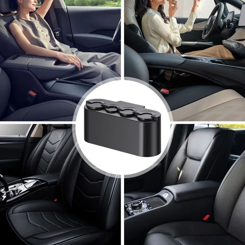 Large Capacity Car Coin Organizer with Removable Four Slot Coin Clips